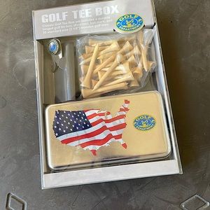 Golf box gift with ball marker and tees